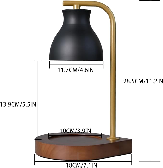 SOKCVSEA Candle Warmer Lamp With Timer - Birthday Gifts for Mom Women, House Warming Gifts New Home Decor, Wax Melt Warmer With 2 Bulbs E.Black Gold