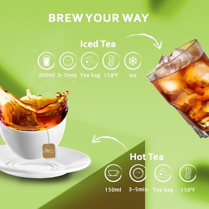 Olinda Lime & Mint Iced Tea Organic Hot and Cold Brew Refreshing Antioxidant Rich Summer Healthy Caffeinated Peppermint Tea Easy to Make Individually Wrapped 25 Tea Bags