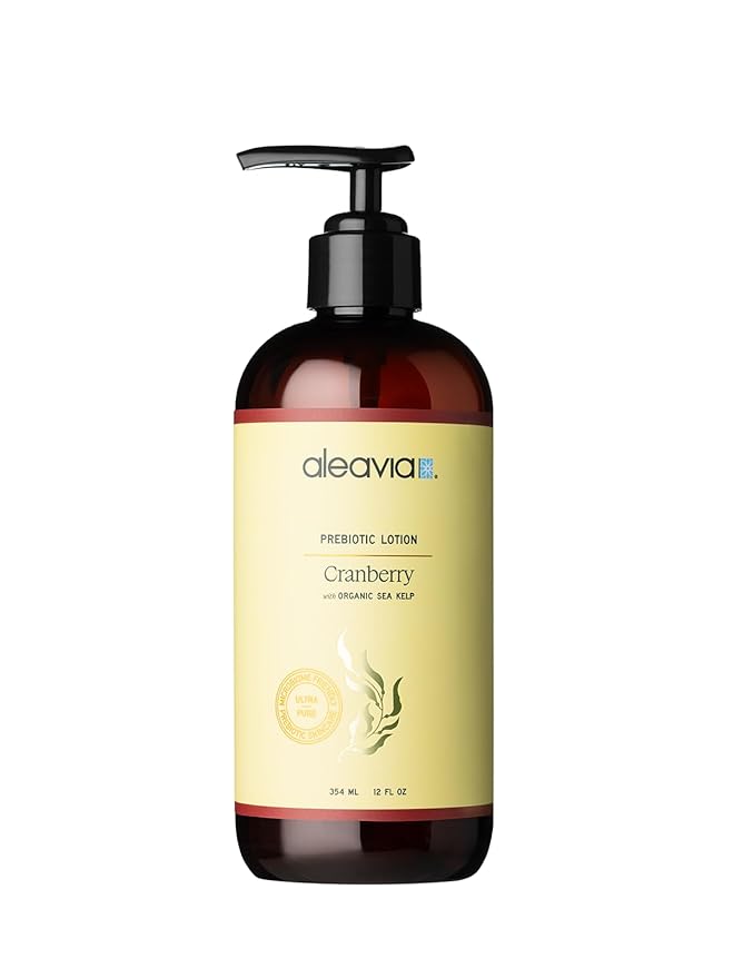 Aleavia Cranberry Prebiotic Body Lotion – Lightly Scented, All-Natural Moisturizing Seasonal Body Lotion with Organic Essential Oils – 12 Oz