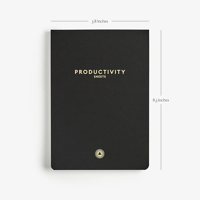 Intelligent Change 3-Month Productivity Planner Sheets and Tools for Time-Management and Mindfulness, Tear-Out To-Do List, A5 Undated Sheets, Black