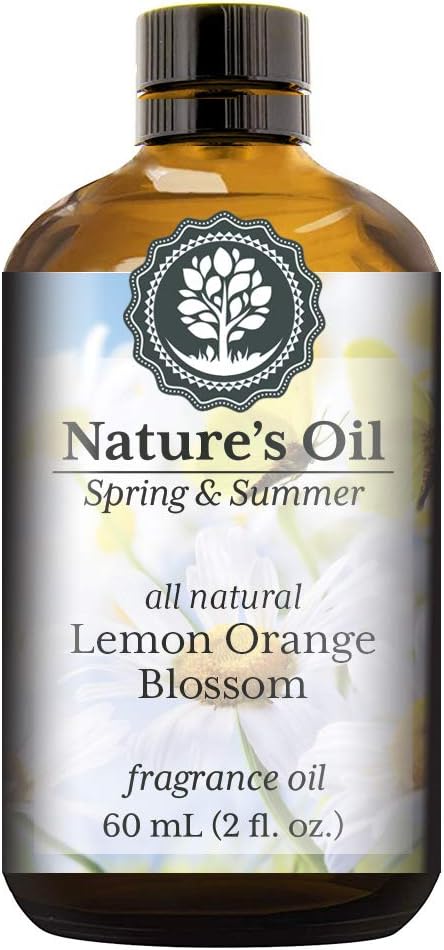 Lemon Orange Blossom Fragrance Oil (60ml) for Diffusers, Soap Making, Candles, Lotion, Home Scents, Linen Spray, Bath Bombs, Slime