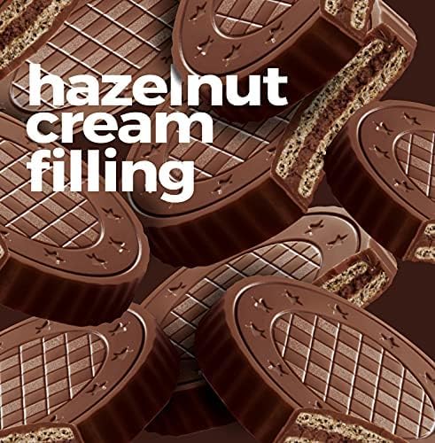 Fiorella Crunch Wafer Cookies, Milk Chocolate Covered Crispy Thin Crunch Wafers with Hazelnut Cream Filling, Chocolate Biscuits, 18 Individually Wrapped Snacks, Pack of 3