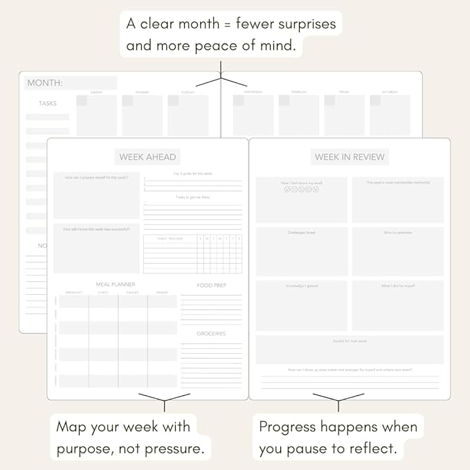Pland Studio 90-Day Planner Journal β Undated Daily Goal Organizer in Alabaster Linen | Gratitude Journal, Habit Tracker, Vision Board, and Reflection Pages for Mindful Planning