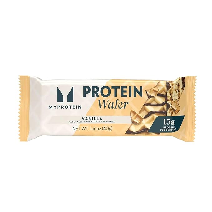 Myprotein Protein Bars, Crispy Protein Wafers, 15g High Protein Snacks, Box of 10 Vanilla Wafers Packs, Milk & Whey Protein Isolate, Light & Crunchy