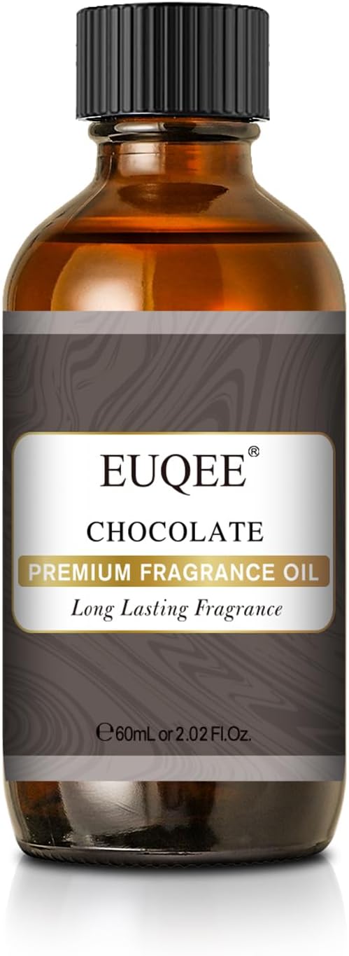 EUQEE Chocolate Fragrance Oil, 2.02 Fl oz/60 ml Premium Grade Fragrance Essential Oil with Glass Dropper for Diffusers, Soap & Candle Making, Bath Bombs
