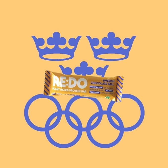 RE:DO Plant based Protein Bars I Swedish Chokladboll 2.1oz bars I 12g Vegan Protein, Nutrition Protein Bars I High Protein Recovery Bars, No Palm oil I (9 count)