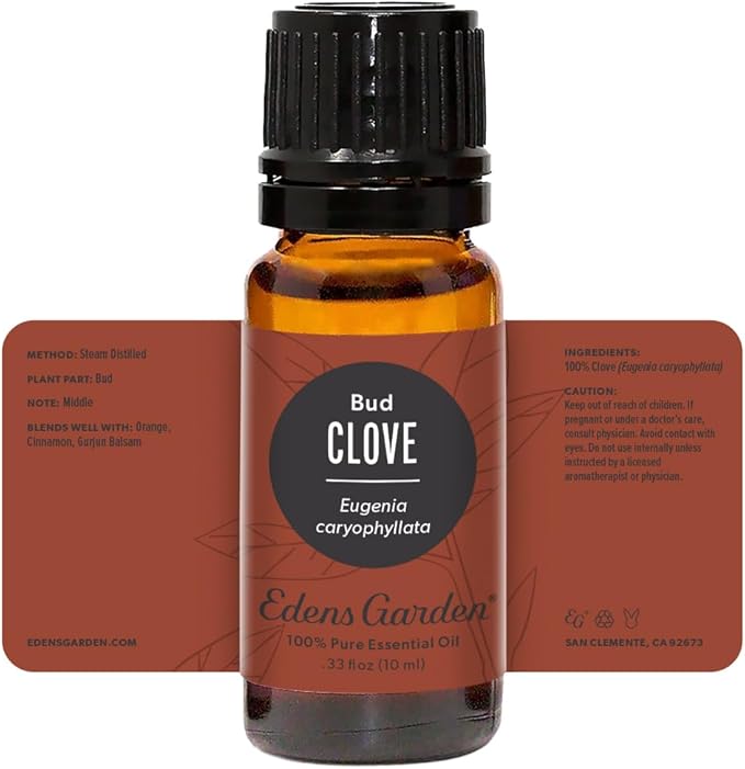 Edens Garden Clove- Bud Essential Oil- 100% Pure Premium Grade, Undiluted, Natural, Therapeutic, Aromatherapy, The Best for Diffuser, Candle, Laundry, Humidifiers 10 ml (.33 fl oz)