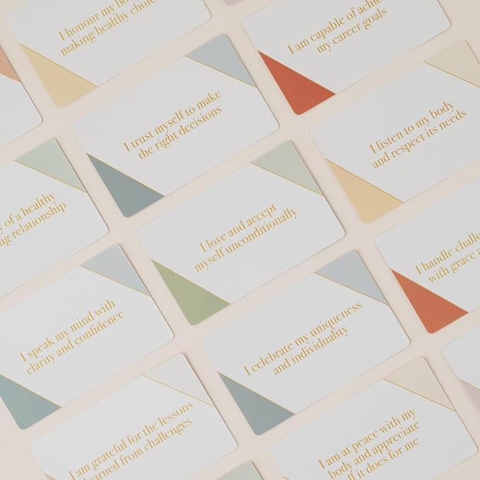Affirmation Cards for Growth & Positive Mindset 50 Daily Mindful Manifests - Confidence, Career, Health, Relationships & Gratitude Inspirational Gifts for Women & Men