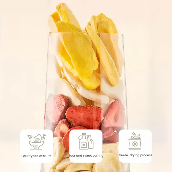 Freeze-Dried Mixed Fruit Snack - 100% Real Fruit, Non-GMO, Kosher Certified, No Sugar Added, Gluten Free, Vegan | Healthy Snacks for Adults & Kids, Perfect Holiday Gift. 2 pack
