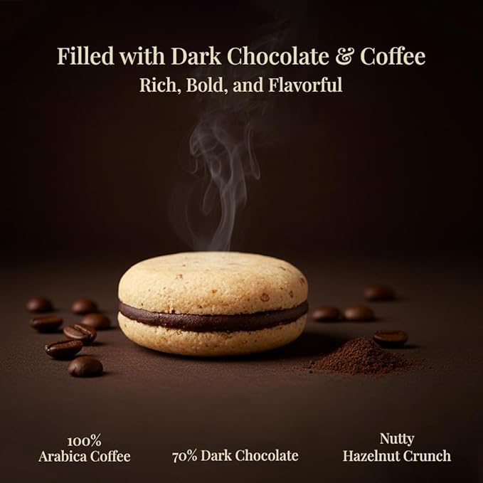 Rippa Baci di Dama Coffee Biscuits- Italian Cookies with Rich Dark Chocolate & Arabica Coffee for Biscuit Lovers & Family Gatherings- Chocolate Biscuit Offering Bold Taste, Crunchy Bite & Tea Enjoyment