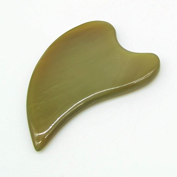 i-lan Horn Gua Sha Scraping Board for SPA|Natural Water Buffalo Horn Massage Tools Set for Body,Face,Foot,Hand,Back,Neck Release,Reduce Muscle Pain (Triangle+One Word)