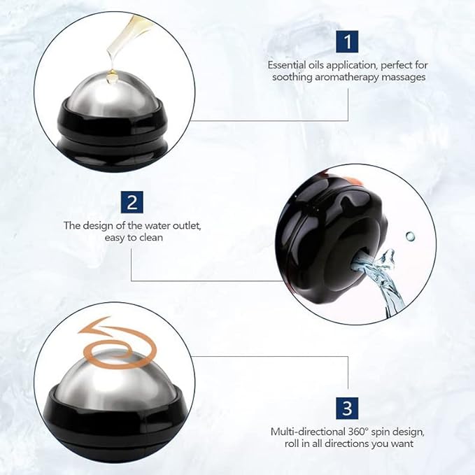 Cryosphere Cold Massage Roller Ball,Manual Massage Ball for Heat and Ice Therapy,Self Massage Tool for Reliefs Muscle Pain,Decrease Inflammation,Reduces Stress¡