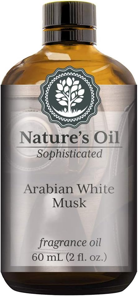 Arabian White Musk Fragrance Oil (60ml) for Cologne, Beard Oil, Diffusers, Soap Making, Candles, Lotion, Home Scents, Linen Spray, Bath Bombs