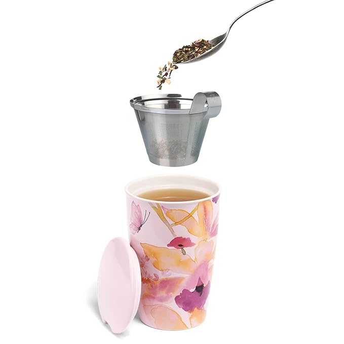 Tea Forte Pink Papaya Nectar Premium Loose Leaf Caffeine-Free Herbal Tea Blend Canister, Makes 35-50 Cups