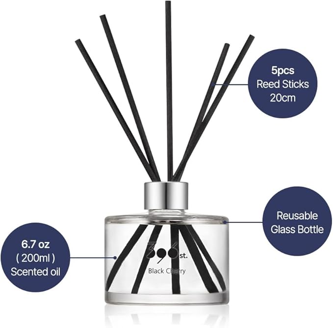 396 st. Reed Diffuser, Vanilla Lavender, 200ml(6.7oz) / Reed Diffuser Sets, Home Fragrance, Scented Oils, Home & Bathroom Décor