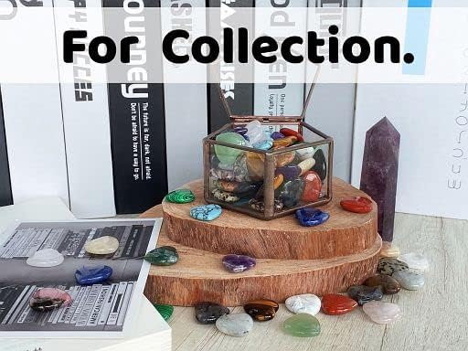 YATOJUZI 30PCS Heart Crystals Stones Bulk Wholesale Crystal Gemstones Assorted Mix-Color Set Love Polished Pocket Palm Thumb Gem Reiki Energy Balancing for Meditation Divination DIY Gifts for Women
