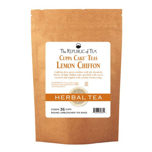 The Republic of Tea Lemon Chiffon Cuppa Cake Tea, 36 Tea Bags, Decadent Herbal Green Rooibos Tea