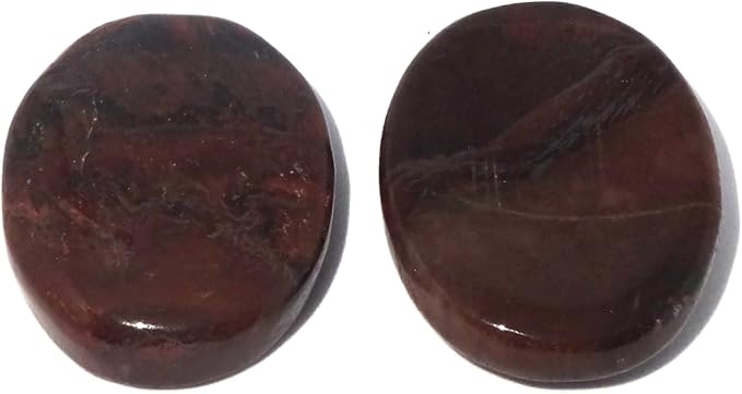 L PEDRA & CRYSTAL Worry Stone A Handheld Comfort to Ease Stress, Enhance Focus, and Promote Inner Peace (Red Tiger Eye Worry Stone)