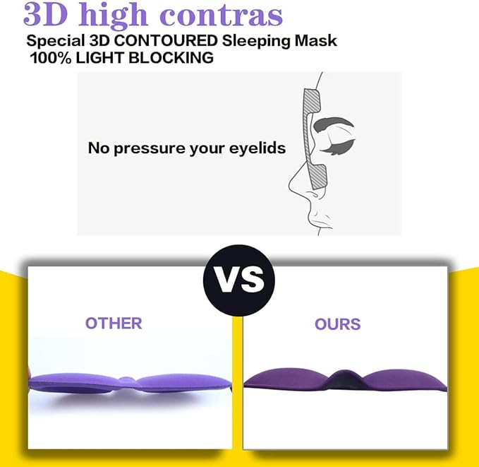 3D Eye mask for Sleeping,Machine Washable, Sleep Mask for Women, Blinder Blindfold Airplane(Black+red)