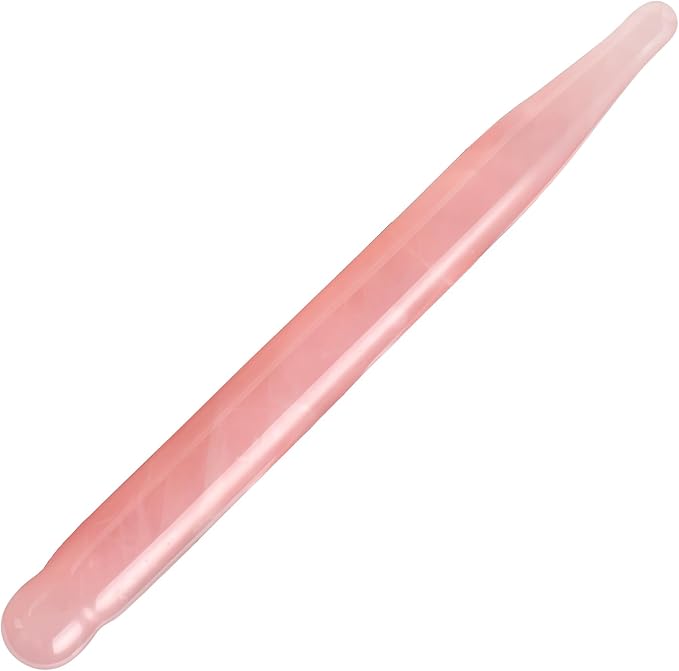 LZLRUN Rose Quartz Jade Roller Real Jade Gua Sha Board Mushroom Massager Face Lifting Tool Facial Guasha Massage Tool (Pen Shape)