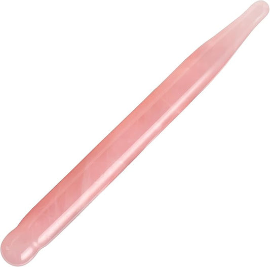 LZLRUN Rose Quartz Jade Roller Real Jade Gua Sha Board Mushroom Massager Face Lifting Tool Facial Guasha Massage Tool (Pen Shape)