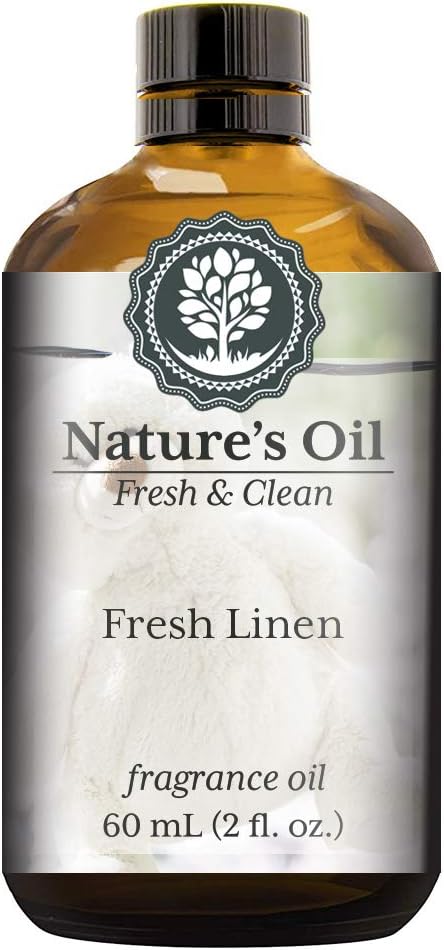 Fresh Linen Fragrance Oil (60ml) For Diffusers, Soap Making, Candles, Lotion, Home Scents, Linen Spray, Bath Bombs, Slime