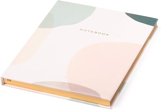 Eccolo Large Lined Journal Notebook, Hardbound Cover, Writing Journal, 256 Ruled Ivory Pages, Gilded Edge, Two Ribbon Bookmarks, Lay Flat, Desk Size for Work or School, Abstract (8x10 inches)