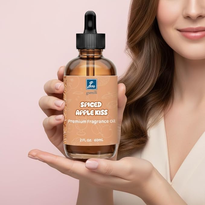 Spiced Apple Kiss Fragrance Oil 2 Oz, Natural Scent Oil for Home Essential Oils Diffuser, Candle Making, Soap Making, DIY Body Oils, Perfume, Body Mist, Spray - Spiced Cider Fall Scent