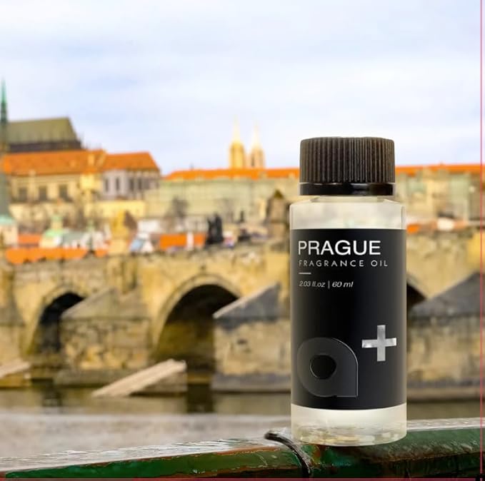Aromar+ Fragrance Oil – Prague-Inspired by Baccarat Rouge – Luxury Hotel Scent Experience with Woody Oakmoss, Amber & Fresh Citrus – for Waterless Diffusers – Long-Lasting Home Aroma –60mL