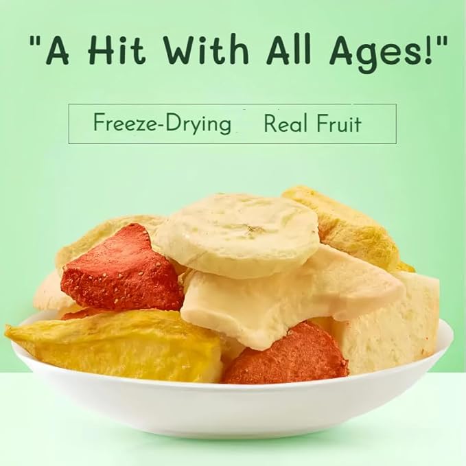 Freeze-Dried Mixed Fruit Snack - 100% Real Fruit, Non-GMO, Kosher Certified, No Sugar Added, Gluten Free, Vegan | Healthy Snacks for Adults & Kids, Perfect Holiday Gift. 2 pack