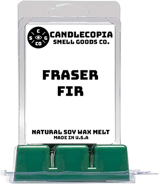 Fraser Fir Strongly Scented Hand Poured Vegan Wax Melts, 12 Scented Wax Cubes, 6.4 Ounces in 2 x 6-Packs