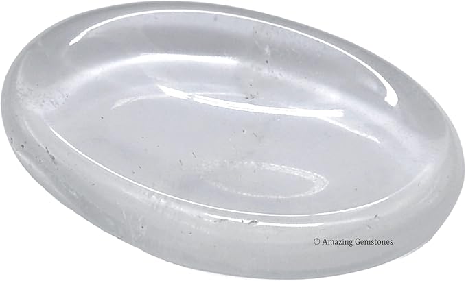 Amazing Gemstone Clear Quartz Crystal Worry Stone Crystals and Healing Stones - Worry Stones for Stress Relief Gift - Piedra Crystal Fidget for Meditation - Unique Stocking Stuffers and Birthday Gift