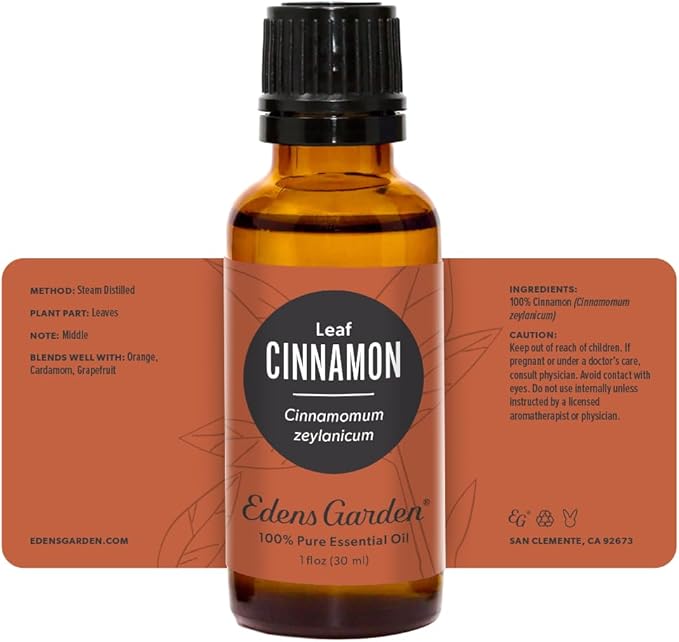 Edens Garden Cinnamon- Leaf Essential Oil- 100% Pure Premium Grade, Undiluted, Natural, Therapeutic, Aromatherapy, The Best for Diffuser, Candle, Laundry, Humidifiers 30 ml (1 fl oz)