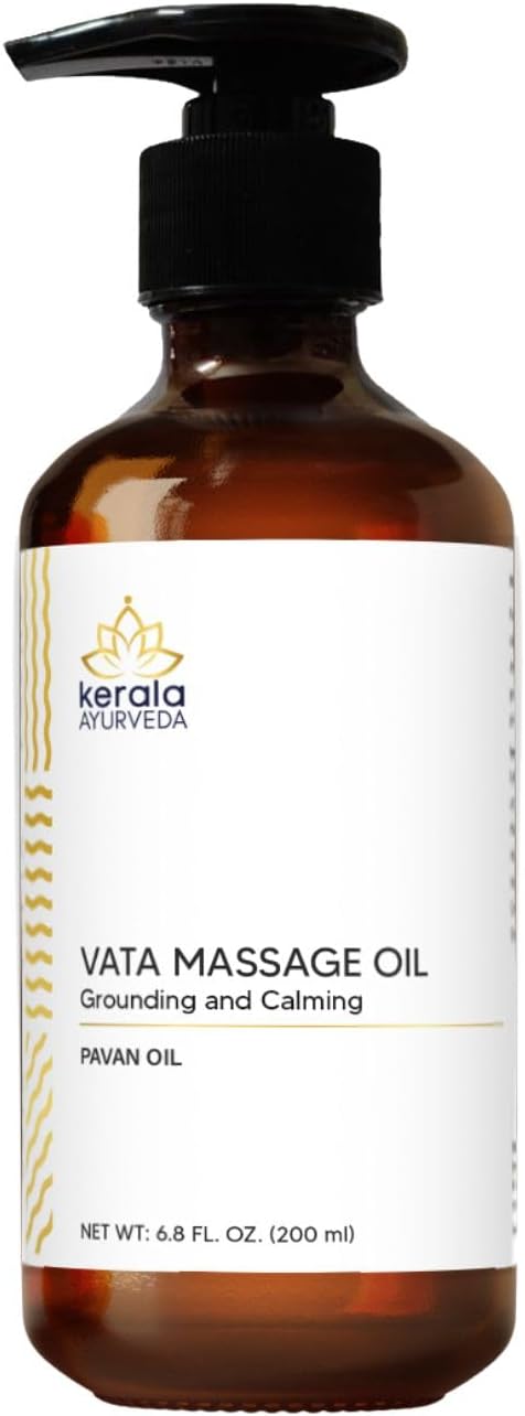 Kerala Ayurveda Everyday Herbal Massage Oil | Nourishes Dry Skin | Ashwagandha Rich Oil | Promotes Sleep & Relaxation | Ideal for Balancing Vata Dosha | Pavan Oil - 6.8 Fl Oz