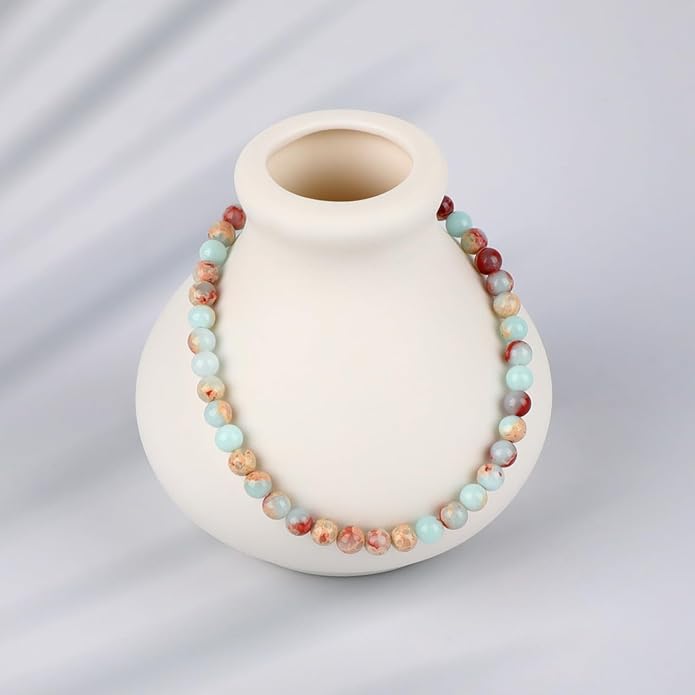 LPBeads Handmade Natural Gemstone Stretch Elastic Bracelet Healing Crystal Round Stone Beads Jewelry Gifts for Women Men