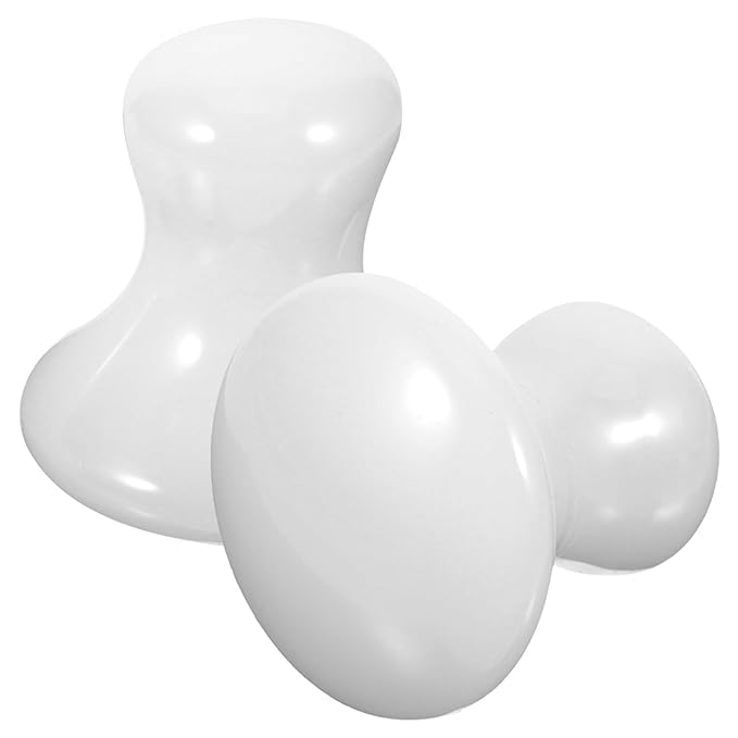 2pcs Massage Stone Scraping Stone Mushroom Guasha Board Skincare Massage Roller Jade Massage Tools Guasha Tool Face Massager Tool Rose Quartz Aventurine Jade Massage Supplies White