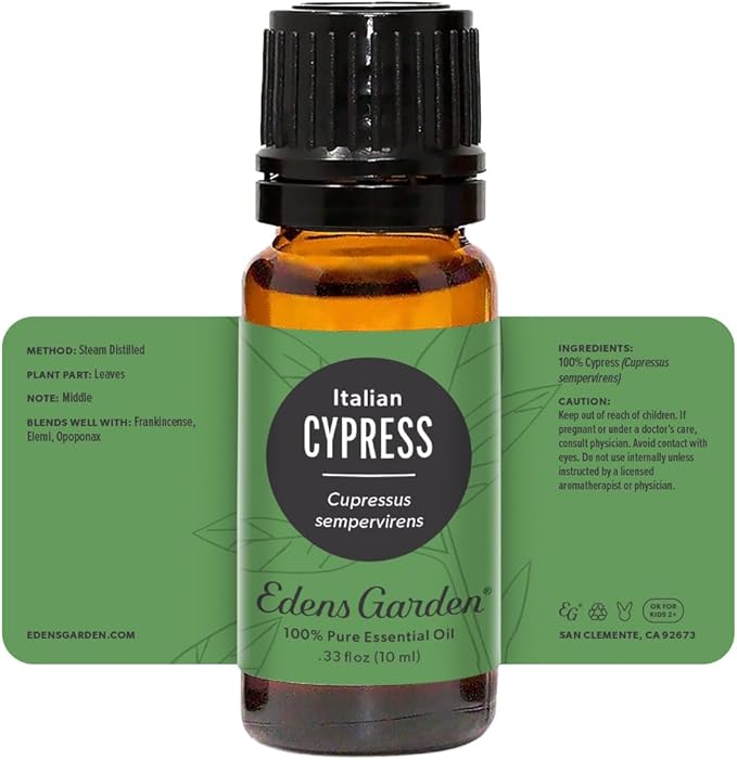 Edens Garden Cypress- Italian Essential Oil- 100% Pure Premium Grade, Undiluted, Natural, Therapeutic, Aromatherapy, The Best for Diffuser, Skin, Candle, Humidifiers 10 ml (.33 fl oz)