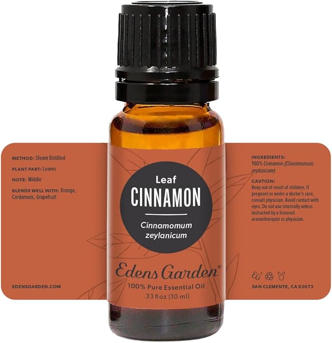 Edens Garden Cinnamon- Leaf Essential Oil- 100% Pure Premium Grade, Undiluted, Natural, Therapeutic, Aromatherapy, The Best for Diffuser, Candle, Laundry, Humidifiers 10 ml (.33 fl oz)