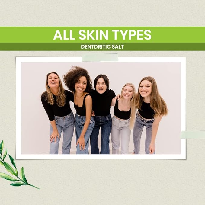 Soapeauty Dendritic Salt 8 OZ | Premium Fine Salt Grain Body Scrub, Milk Bath Exfoliant for Relaxation