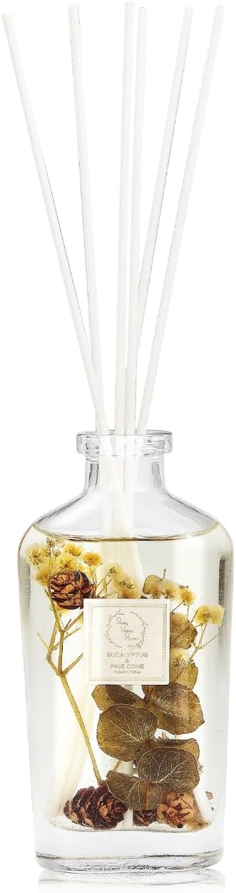 Reed Diffuser Set, Pretty Valley Home Diffuser 140Ml / 4.73 fl OZ Gift Box - Includes Reed Diffuser Sticks, Long Lasting Fragrance Oil and Glass Bottle for Office Living Room Decor (Eucalyptus)