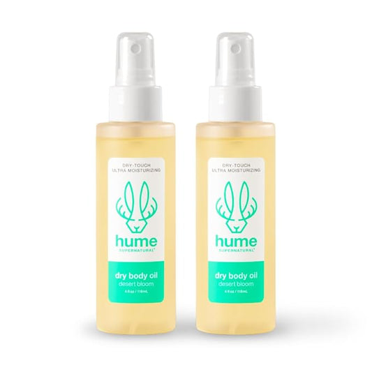 HUME SUPERNATURAL Dry Body Oil Spray - Moisturizing Oil for Dry Skin, After Shower Body Oils for Women and Men, Dry Oil Body Spray, Nourishing, Hydration, Glow, Desert Bloom, 2-Pack