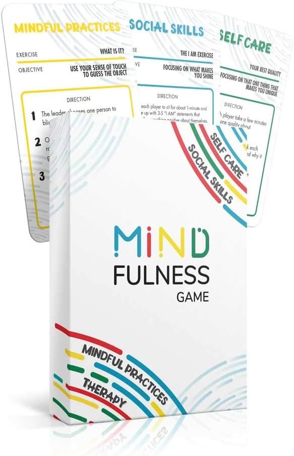Mindfulness Therapy Game: Teaches Social Skills, Self Care & More for Kids, Teens & Adults. 50 Cards