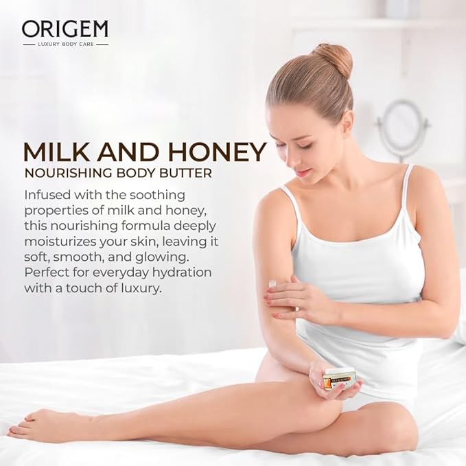 ORIGEM Body Butter for Dry Skin – Intense Hydration & Skin Renewal – Shea Butter, Cocoa Butter & Vitamin E – Non-Greasy Moisturizer for Women – 8 Oz