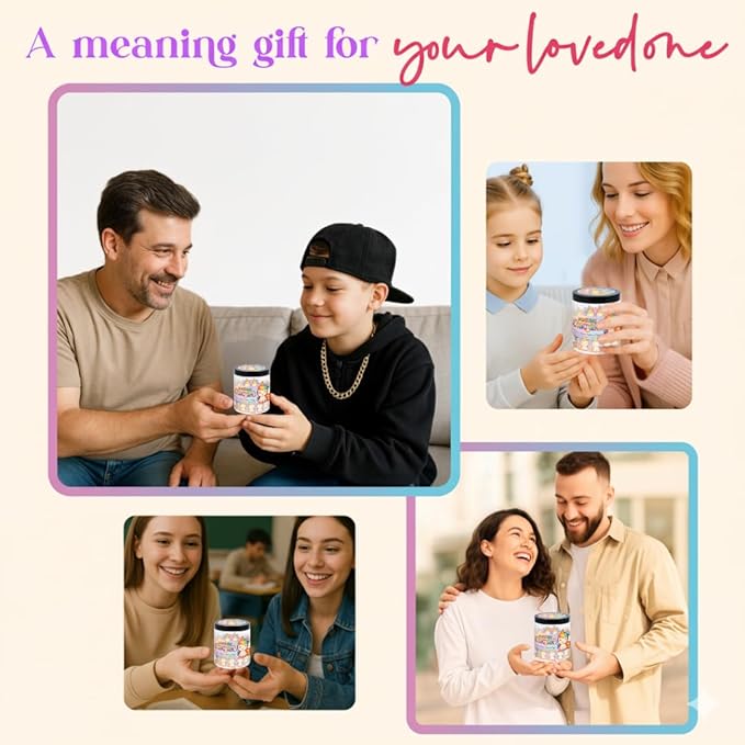 Positive Unicorn Jar with 60 Daily Affirmation Cards, Emotional Support Unicorn Gifts for Women, Stress Relief, Unicorn Birthday Gift, Unicorn Decor, Unicorn Girls Gifts, Unicorn Accessories