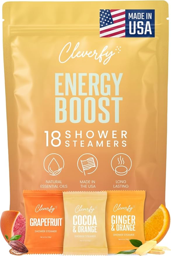 Cleverfy Citrus Shower Steamers Aromatherapy – Stocking Stuffers for Women, Teens and Wife – Christmas Gifts for Women and Teen Girls – White Elephant Gifts for Adults – 18 Tablets