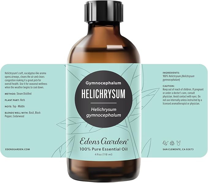 Edens Garden Helichrysum- Gymnocephalum Essential Oil- 100% Pure Premium Grade, Undiluted, Natural, Therapeutic, Aromatherapy, The Best for Diffuser, Skin, Hair, Humidifiers 118 ml (4 fl oz)
