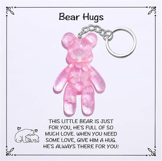 Pocket Bear Hug, Anxiety Relief Gifts for Women Men, Mental Health Positivity Gifts for Anxious Friend, Thinking of You Gift, Comforting Gift for Son Daughter Back to School, Pink