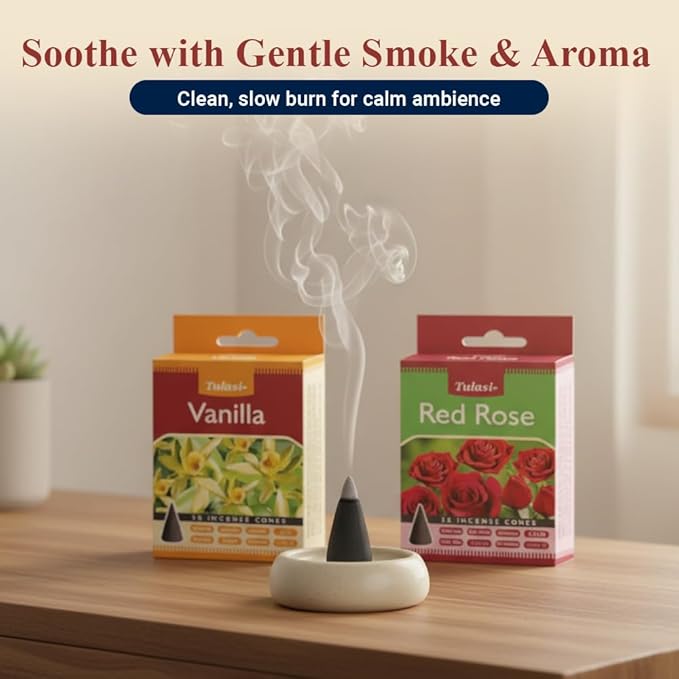 Tulasi Classic Incense Cones with Natural Oils Scents, Set of 12 Fragrances (180 Cones) Calming Home Aromatherapy, Meditation, Relaxing, Mixed Scents with Natural Oils, Thanks Giving