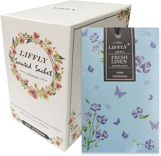 14 PCS Fresh Linen Scented Sachets Bags for Drawers and Closets Long-Lasting Gift Box