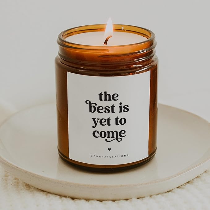 ThreeKin Scented Candles for Congratulations, Natural Soy Wax, Relaxing Aromatherapy Gifts, Essential Oils Lavender Scent, Long-Lasting Candle Burns for 65-Hours